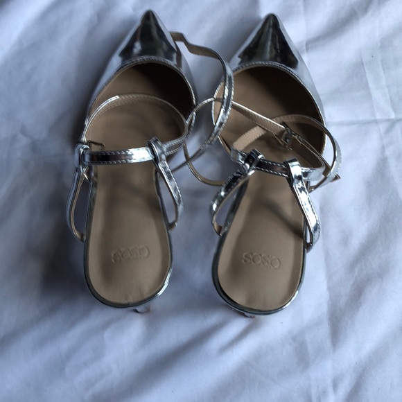ASOS   Like Brand New Silver 3" heels - Picture 2 of 4